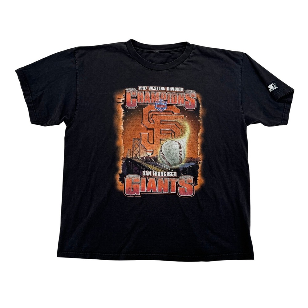 Starter San Francisco Giants T-Shirt Mens XL Black Excellent 1997 MLB Graphic